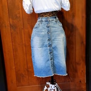 Abercrombie & Fitch Denim Jean Skirt Midi 10 30
